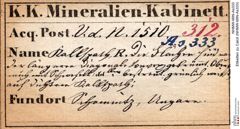 Etiketten zu Calcit (NHMW-MIN-As333)